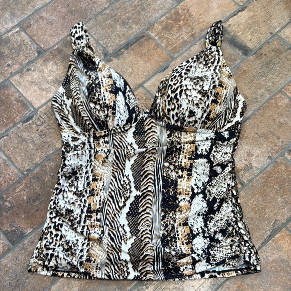 Bleu Rod Beattie Animal Print Swim Bodysuit